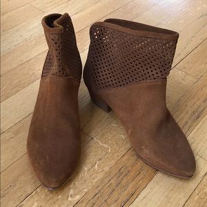 Brown suede booties sz 38